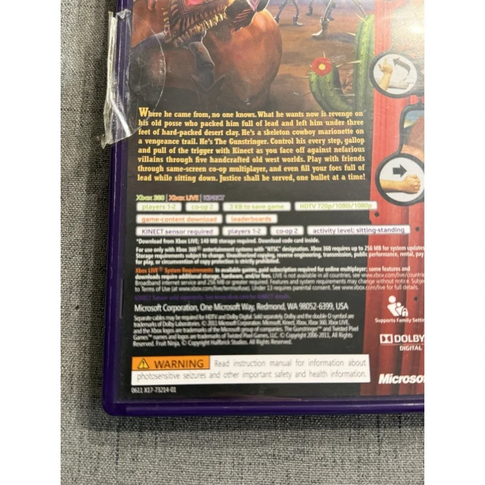 The Gunstringer - Microsoft Xbox 360 Kinect 2011 Rates Teen With manual